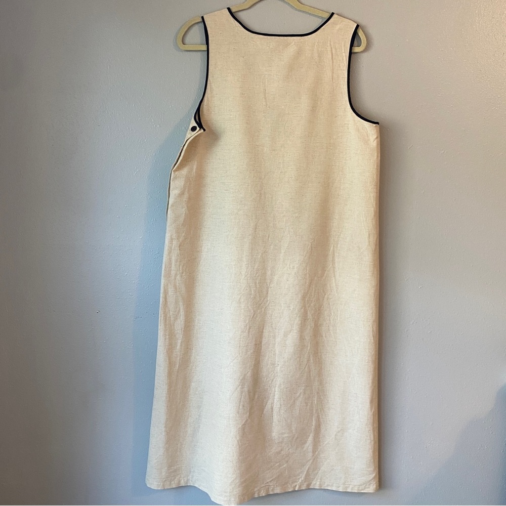 Lemon Grass Linen Blend Nautical Maxi Dress Size M - Picture 10 of 10